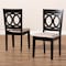 Baxton Studio Lenoir Sand Upholstered Espresso Wood 2-Piece Dining Chair Set 162-10523 - alternate 2